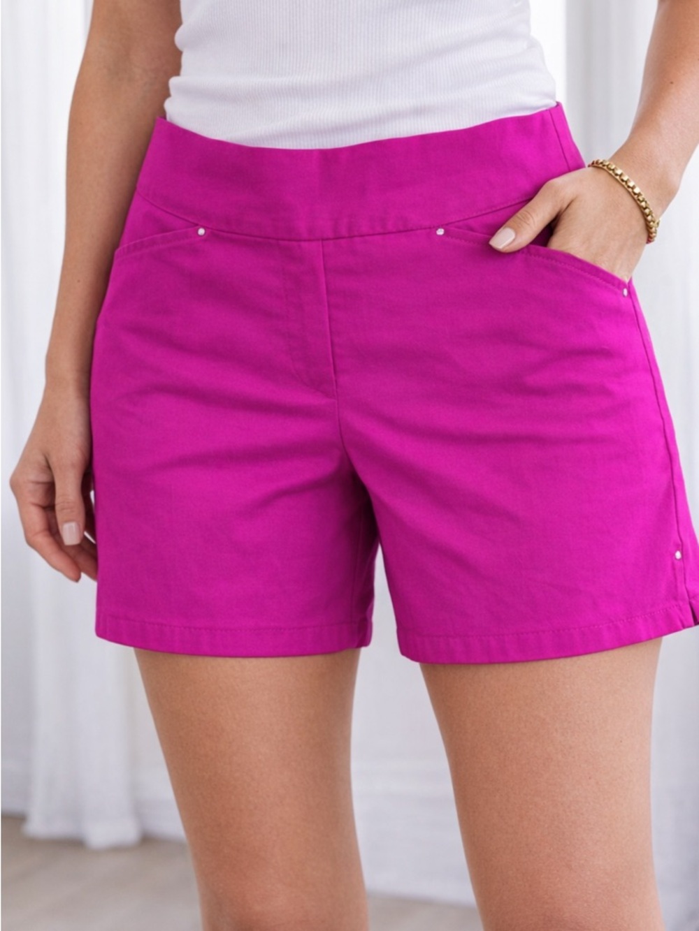 INC International Concepts Fuchsia High-Rise Bermuda Shorts